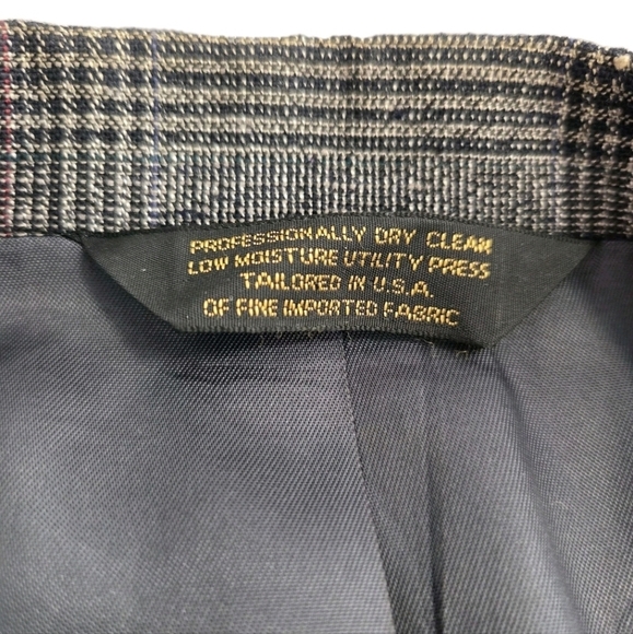 Nino Cerruti Rue Royale Men’s Blazer Sport Coat 44R Gray Glen Plaid Wool - Picture 8 of 11
